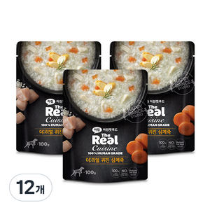 하림펫푸드 강아지 더리얼 퀴진 습식사료, 닭, 100g, 12개
