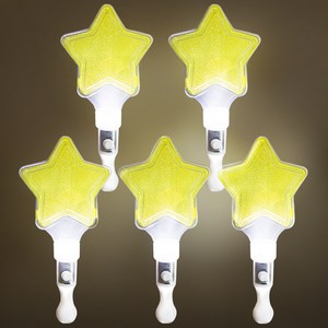 비에이비오 LED 큐티 응원 별 야광봉, 옐로우, 5개