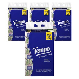 Tempo 천연펄프 미용티슈 4겹, 90개입, 16개