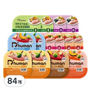 듀먼 버라이어티 반려견 냉동 화식 세트, 채소, 빌베리, 토마토, 소고기, 오리, 초록입홍합, 연어, 50g, 84개