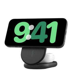 벨킨 부스트업 Qi2 15W 2in1 마그네틱 폴더블 고속 무선 충전기 1.5m, 블랙(WIZ028qcBK), 1개 골드박스 특가