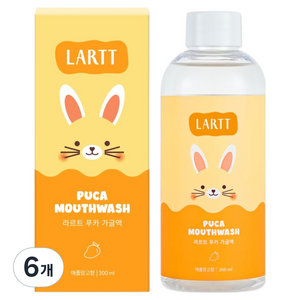라르트 충치예방 어린이 구강청결제 푸카 가글 애플망고향, 300ml, 6개
