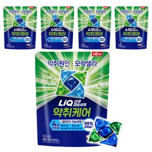 리큐 모락셀라 악취케어 실내건조 캡슐세제, 40개입, 11g, 5개