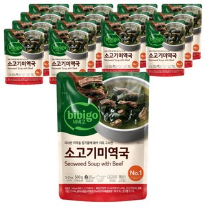 비비고 소고기 미역국, 500g, 15개