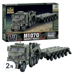 바니랜드 4D모델 M1070 전차수송차 블록 국방색, 2개