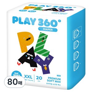 한예지 PLAY 360도 프리미엄 팬티기저귀, 80매, 점보형(2XL)