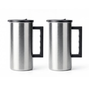 코멧 홈 스테인리스 핸들 냉장고 물병, 2개, 1.6L