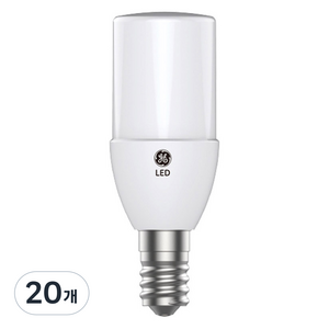 제너럴일렉트릭 LED 브라이트 스틱 전구 5W E17, 전구색, 20개