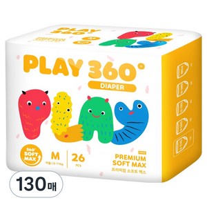 한예지 PLAY 360도 프리미엄 팬티기저귀, 130매, 중형(M)