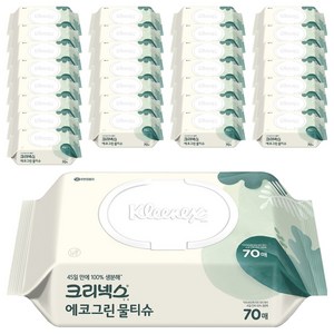 크리넥스 에코 그린 물티슈 캡형, 50g, 70매, 60개