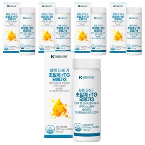 엔탑라이프 혈행 더하기 초임계 rTG 알티지 오메가3 60.6g, 60정, 5개