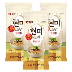 샘표국시 현미소면, 400g, 3개