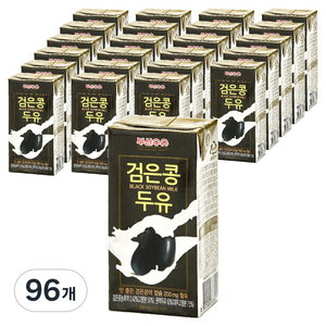 부산우유 검은콩 두유, 96개, 200ml
