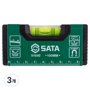 사타 고강도 자석 수평자 91640 100mm, 3개