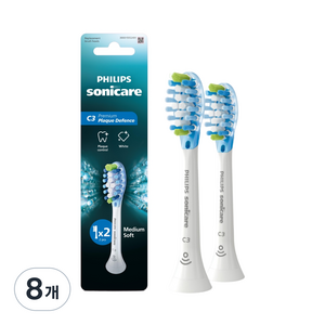 소닉케어 C3 프리미엄 케어 칫솔모 화이트, HX9042/14, 8개