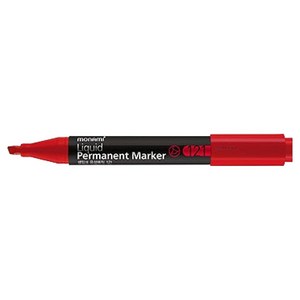 모나미 생잉크 유성매직 사각닙 Liquid Permanent Marker 121, 적색, 12개