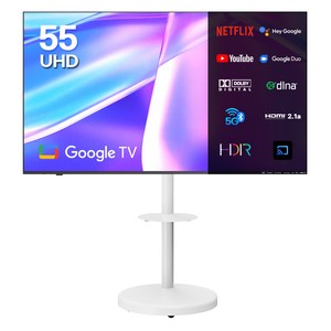 이노스 4K UHD LED TV + 대형 무빙 티비 스탠드 FS-30 화이트 세트, 139.7cm(55인치), S5501KU, 스탠드형, 방문설치 골드박스 특가