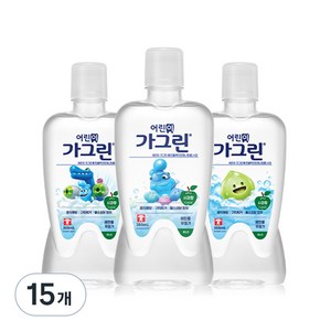 가그린 어린이용 구강세정제 사과향, 380ml, 15개
