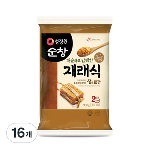 청정원순창 개운하고 담백한 재래식 생된장, 16개, 900g