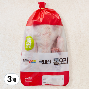 곰곰 국내산 통오리 (냉장), 2.2kg, 3개