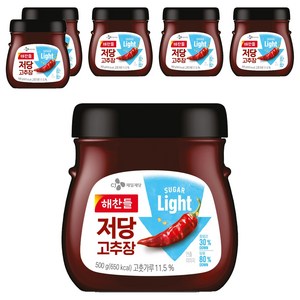 해찬들 저당 고추장, 500g, 6개