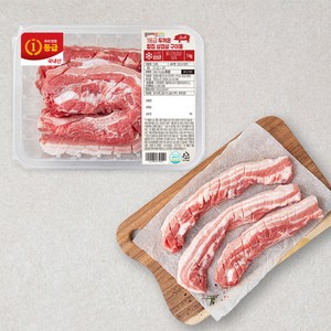 곰곰 1등급 두꺼운 칼집 삼겹살 구이용 (냉장), 1kg, 1개