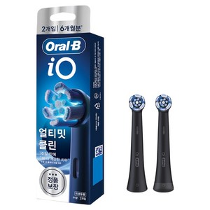 오랄비 iO 얼티밋클린 블랙 전동칫솔 리필모, 2개