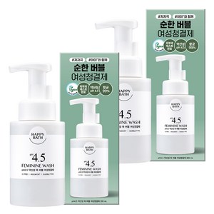 해피바스 피에이치4.5 약산성 쑥버블 여성청결제, 300ml, 2개