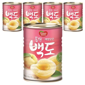 동원 백도 과일통조림, 400g, 5개