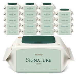 베베숲 시그니처 그린 유아물티슈, 70g, 70매, 20개