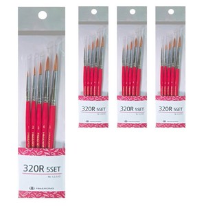 화홍 320 R 세트 5종 다용도 세필붓, 4세트, 1호, 2호, 3호, 4호, 5호