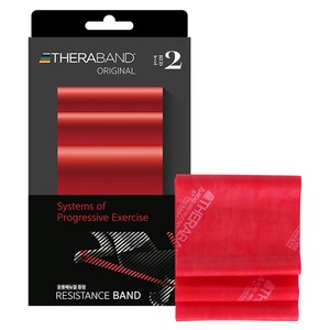 세라밴드 오리지널 탄성저항 밴드 2단계 + 운동포스터, 레드, 1개