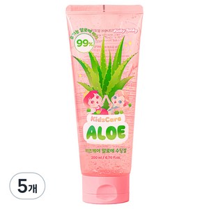 핑키통키 유아용 키즈케어 유기농 알로에 99% 수딩젤, 5개, 200ml