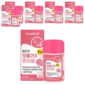 굿앤키즈 맛있는 오메가3 츄어블, 90정, 6개