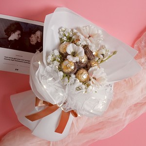 morningscent 페레로로쉐 레이스 조명 초콜릿 꽃다발, 혼합색상