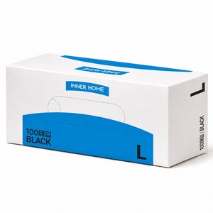 이너홈 니트릴장갑 100p, 블랙, L, 1개