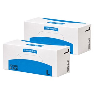 이너홈 니트릴장갑 100p, 블랙, L, 2개