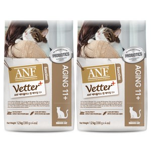 ANF 베터플러스 캣 기능성 사료 에이징 11+, 시니어, 1.2kg, 2개