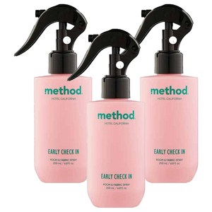 메소드 룸앤패브릭 스프레이 얼리체크인 향 실내 탈취제 본품, 200ml, 3개