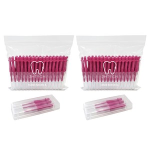 스마일브러쉬 치간 칫솔 I형 SSSS 레드, 0.6mm, 50개입, 2개