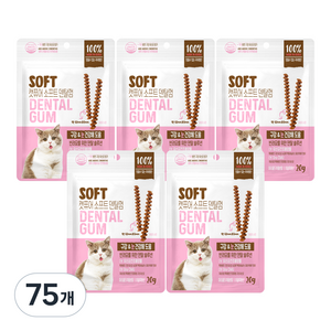 캣퓨어 고양이 소프트 덴탈껌, 20g, 75개, 구강 눈건강에 도움