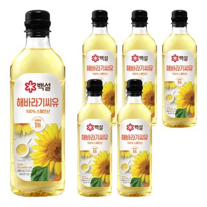 백설 해바라기유, 900ml, 6개