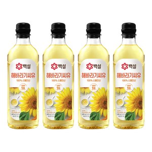 백설 해바라기유, 900ml, 4개