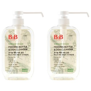 비앤비 베리 식초 담은 비건 젖병 & 식기 세정제 용기형, 600ml, 2개