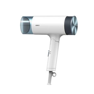 유닉스 바이메탈 접이식 이온 헤어 드라이기 1700W, UN-B1612N, 화이트 + 블루