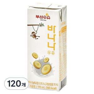 부산우유 농협 멸균 바나나 우유, 190ml, 120개