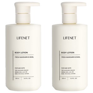라이프넷 바디로션 프레쉬 만다린 앤 바질, 500ml, 2개