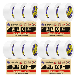 신흥테이프 국산 대용량 라바 청면테이프 48mm X 25M 흰색, 12개