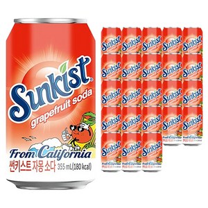 썬키스트 자몽 소다, 355ml, 24개
