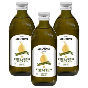 만토바 골든 엑스트라버진 올리브유, 500ml, 3개
